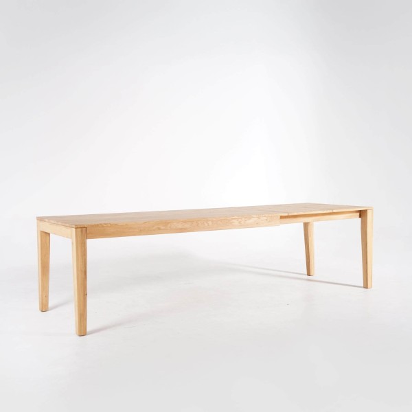 Table à manger en bois de chêne 180 x 90 cm avec allonges de 2 x 50 cm