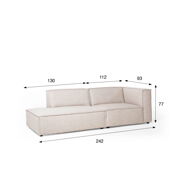 Canapé design 4 places ouvert gauche - Isla