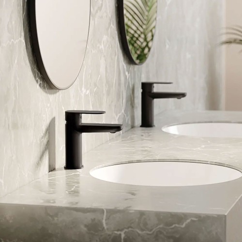 Robinet mitigeur thermostatique pour lavabo de salle de bain Alpinia, Nero