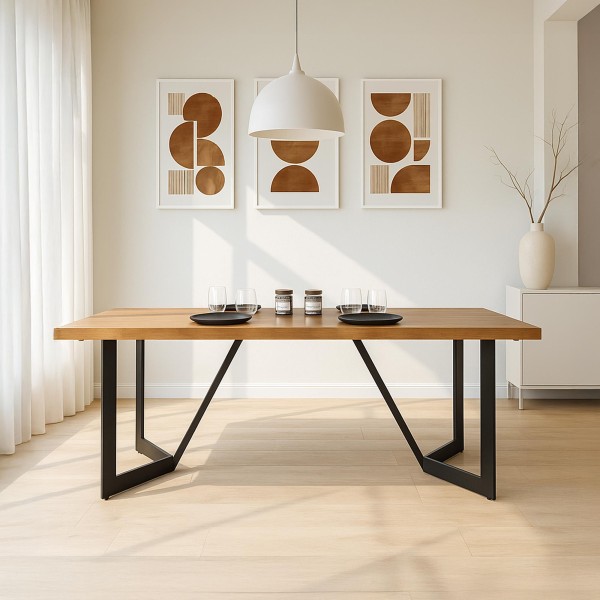 Table de repas en bois naturel - New Jersey