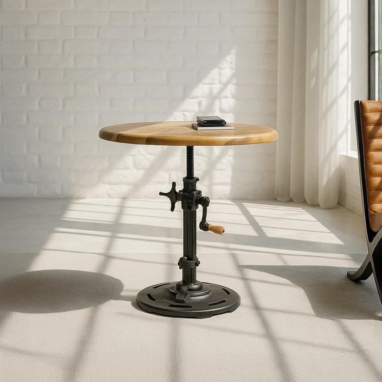 Petite table industrielle réhaussable