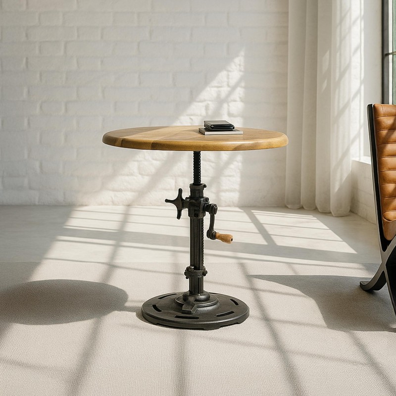 Petite table industrielle réhaussable