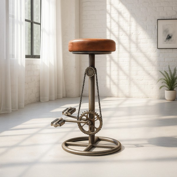 Tabouret de bar industriel à pédales
