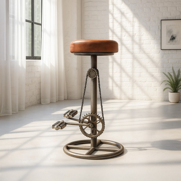 Tabouret de bar industriel à pédales