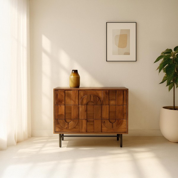 Buffet 3 tiroirs en manguier massif 85 cm - Flow