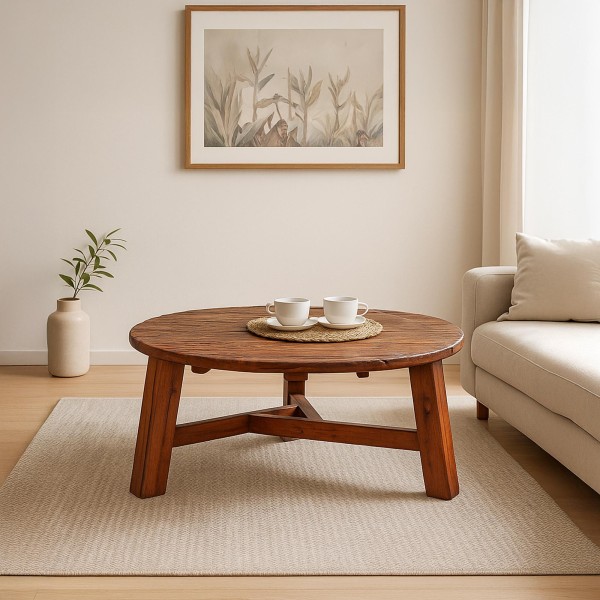 Table basse en bois recyclé ancien - Reborn