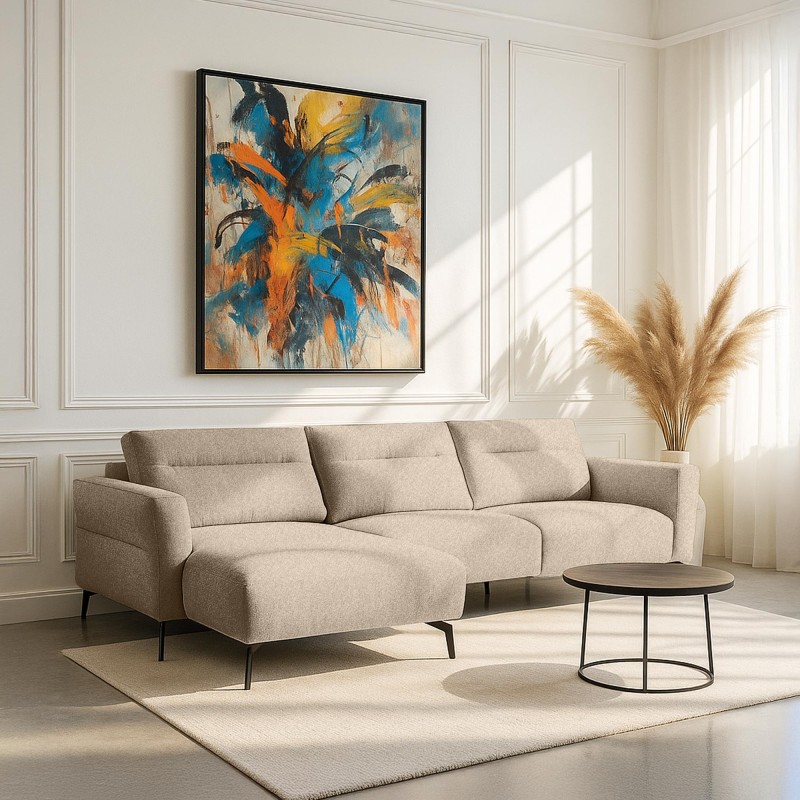 Canapé d'angle 4 places avec méridienne gauche - Nara