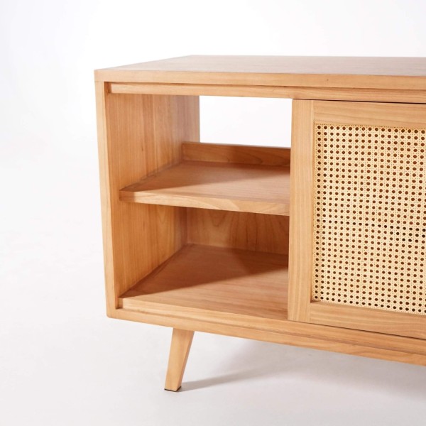 Meuble salle de bain en bois massif sur pieds 140 cm - Anaya
