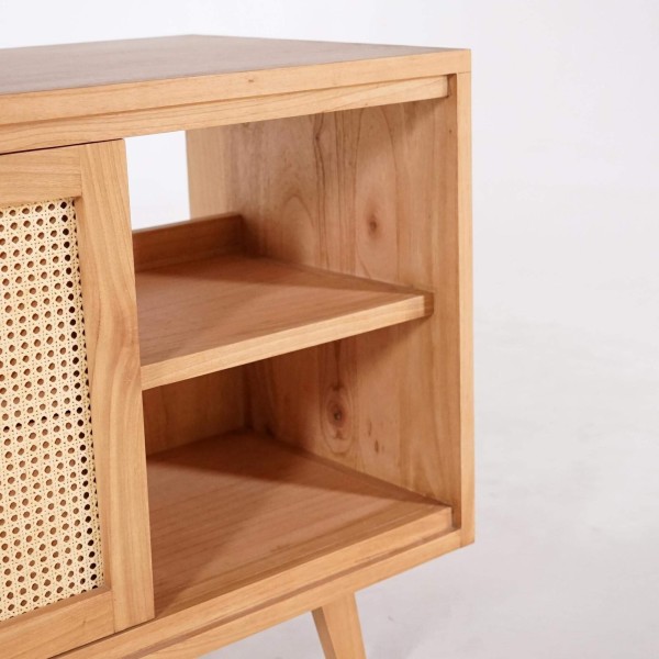 Meuble salle de bain en bois massif sur pieds 140 cm - Anaya