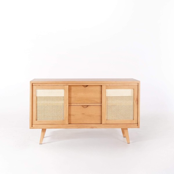 Meuble salle de bain en bois massif sur pieds 140 cm - Anaya