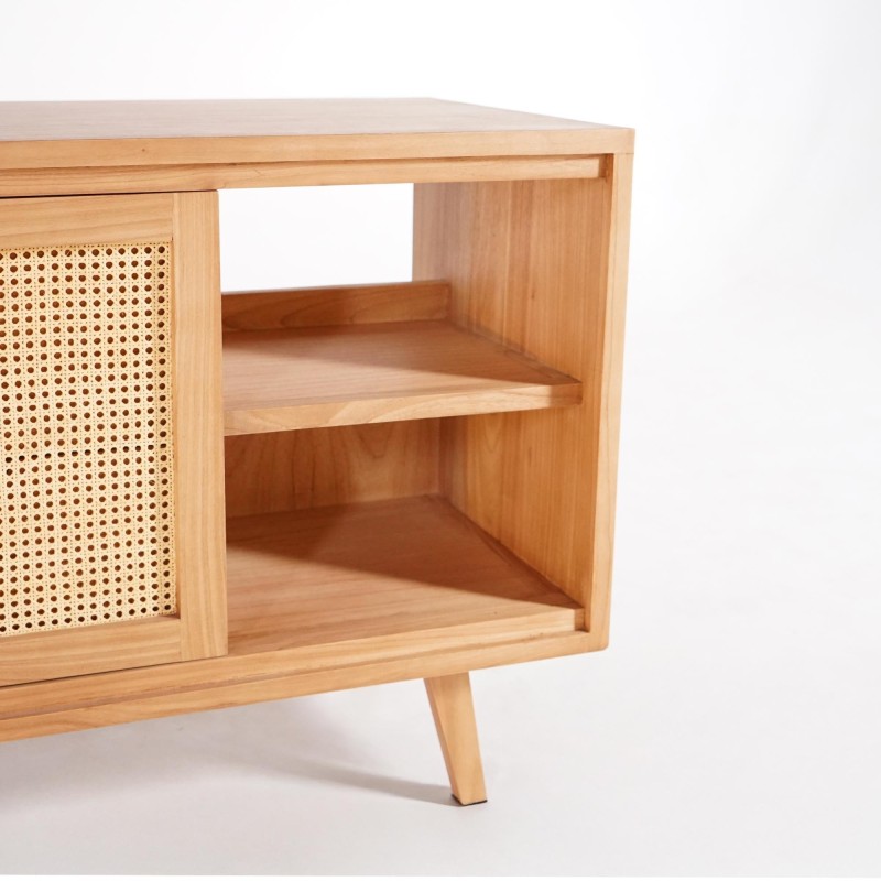 Meuble salle de bain en bois massif sur pieds 80 cm - Anaya