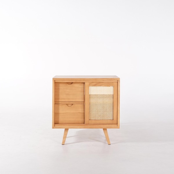 Meuble salle de bain en bois massif sur pieds 80 cm - Anaya