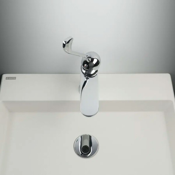 Bonde de lavabo click-clack ronde avec manchon métallique, universelle, chromé