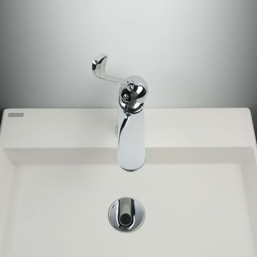 Bonde de lavabo click-clack ronde avec manchon métallique, universelle, chromé