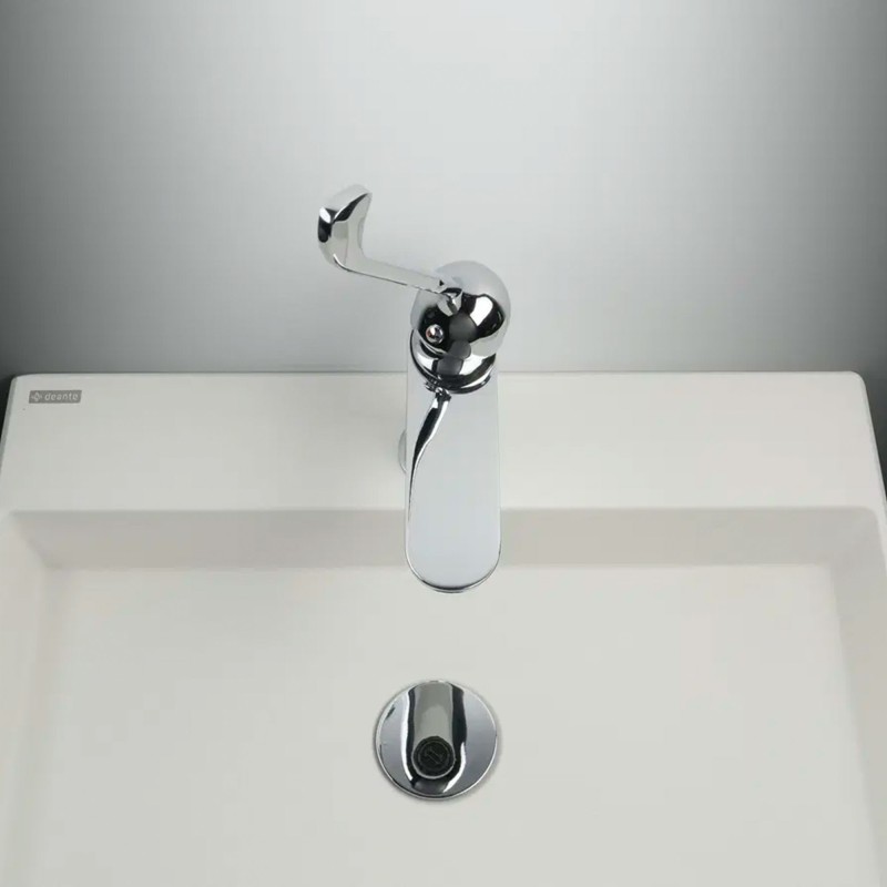 Bonde de lavabo click-clack ronde avec manchon métallique, universelle, chromé