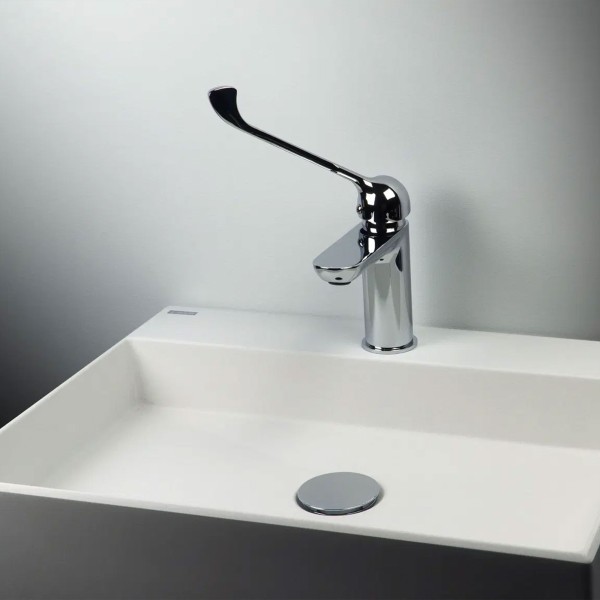 Bonde de lavabo click-clack ronde avec manchon métallique, universelle, chromé
