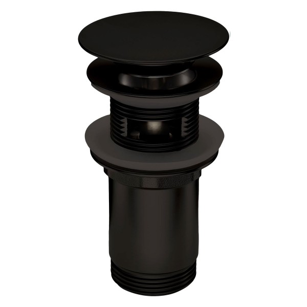 Bonde de lavabo clic clac ronde avec manchon métallique, universelle, nero