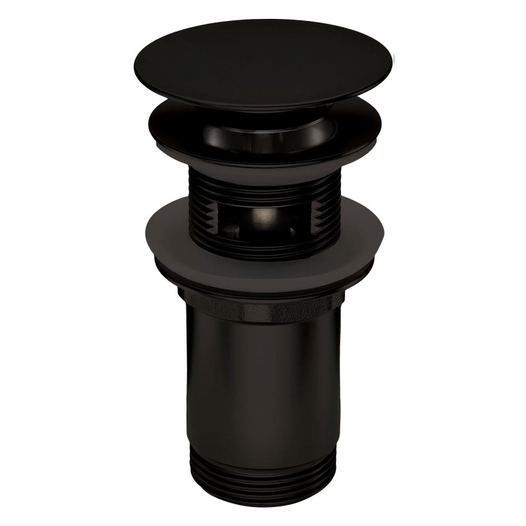 Bonde de lavabo clic clac ronde avec manchon métallique, universelle, nero