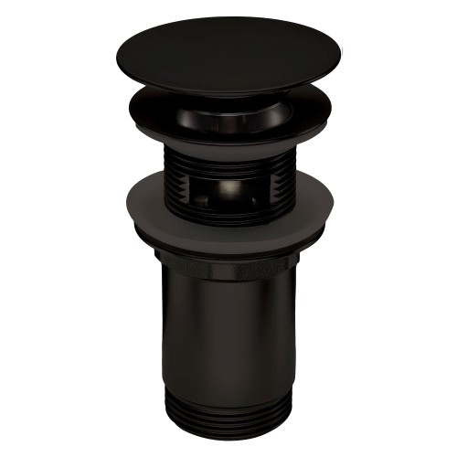 Bonde de lavabo clic clac ronde avec manchon métallique, universelle, nero