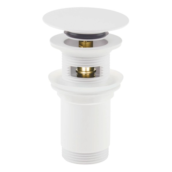 Bonde lavabo clic clac avec manchon métallique, universelle, bianco