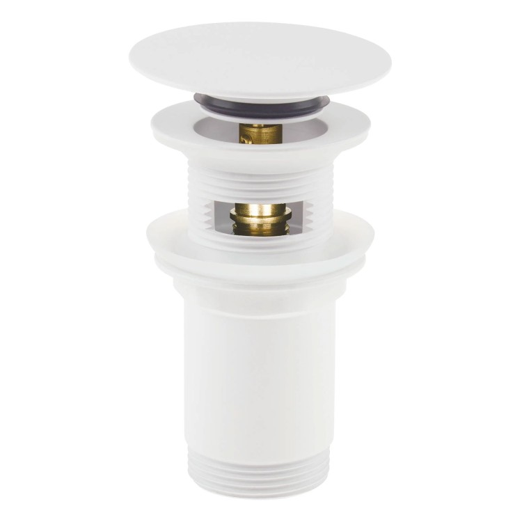 Bonde lavabo clic clac avec manchon métallique, universelle, bianco