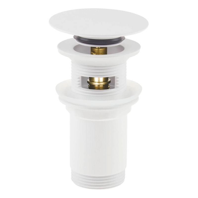 Bonde lavabo clic clac avec manchon métallique, universelle, bianco