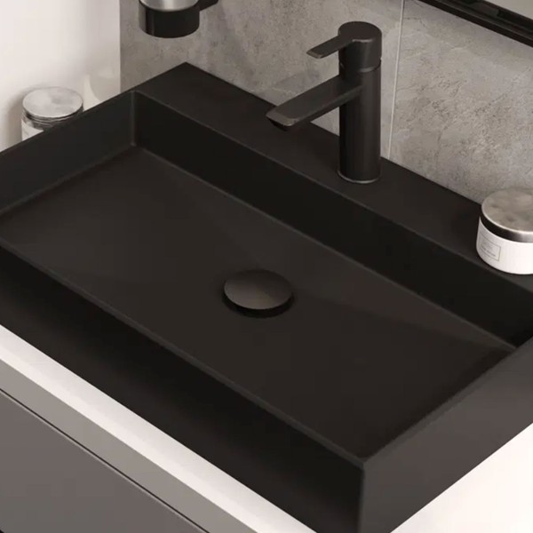 Bonde de lavabo clic clac sans trop plein, noir
