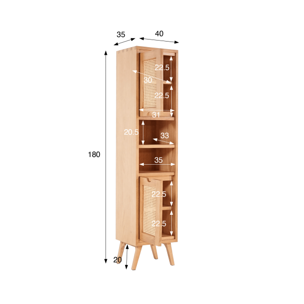 Colonne de salle de bain en bois - Anaya