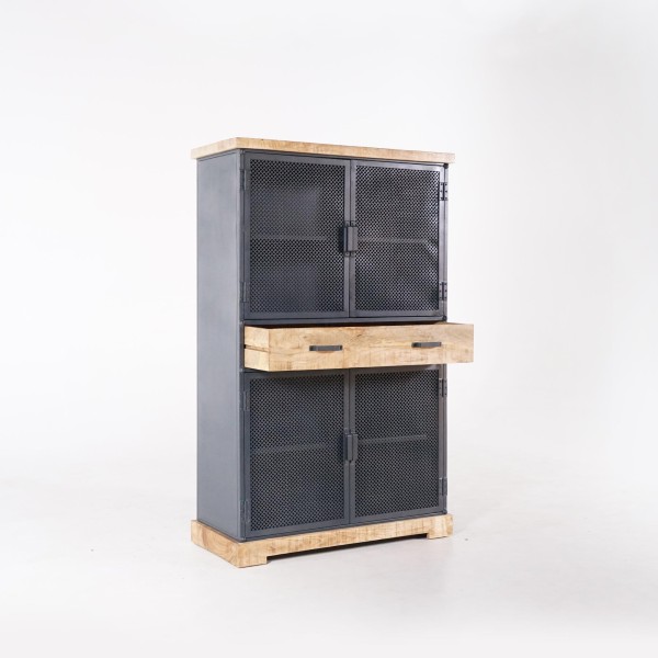 Armoire de rangement en métal et bois 100 cm - Cambridge