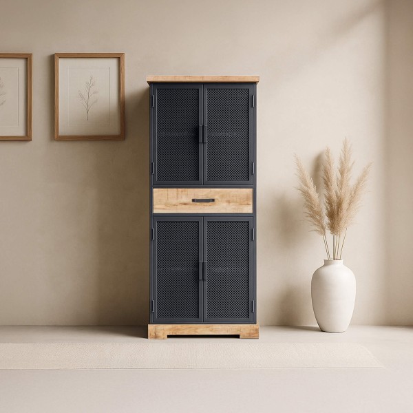 Armoire de rangement en métal et bois 70 cm - Cambridge