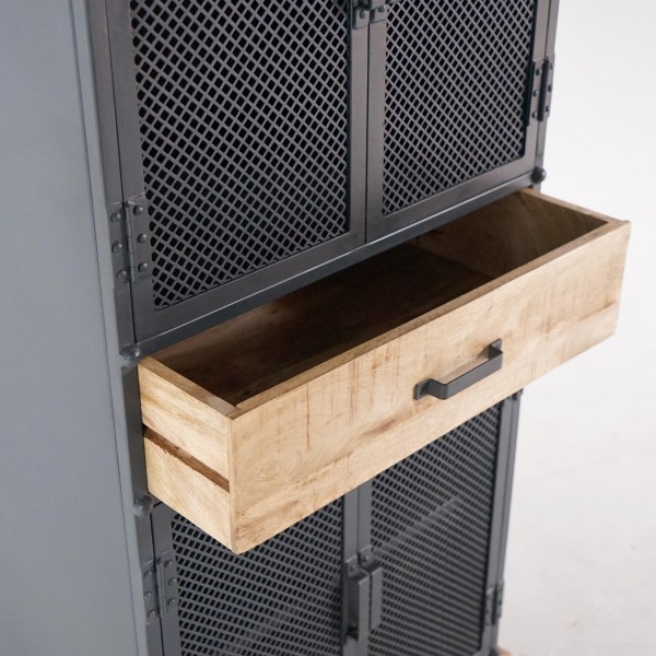 Armoire de rangement en métal et bois 70 cm - Cambridge