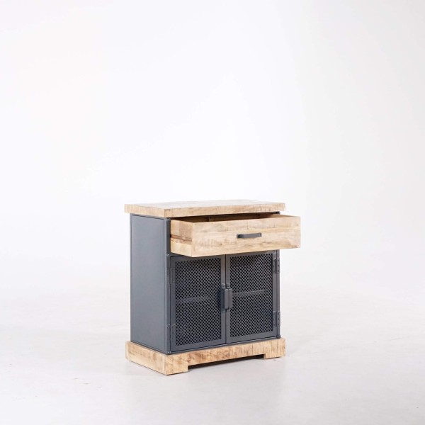 Petit buffet style industriel en métal et bois - Cambridge