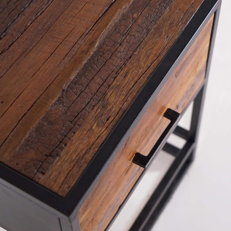 Table de chevet en bois recyclé - Recycled Table de chevet en bois recyclé - Recycled