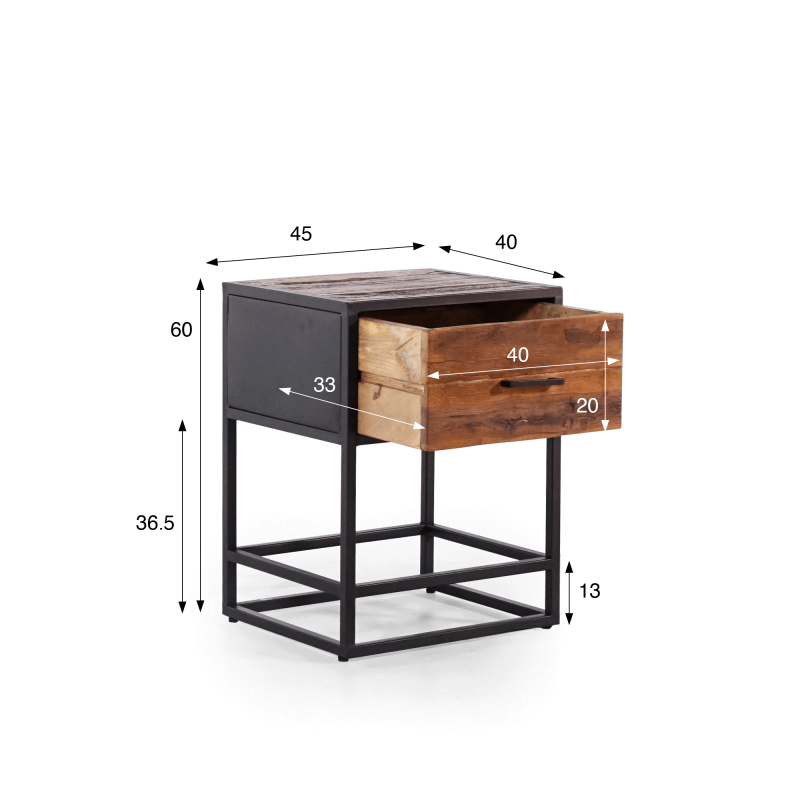 Table de chevet en bois recyclé - Recycled Table de chevet en bois recyclé - Recycled