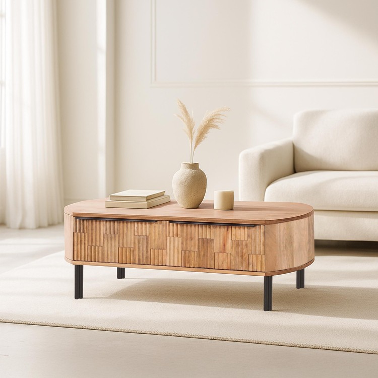 Table basse en bois de manguier massif - Uma