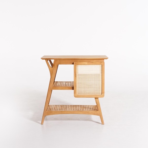 Meuble de salle de bain bois teck massif simple vasque 80 cm - Kalindi