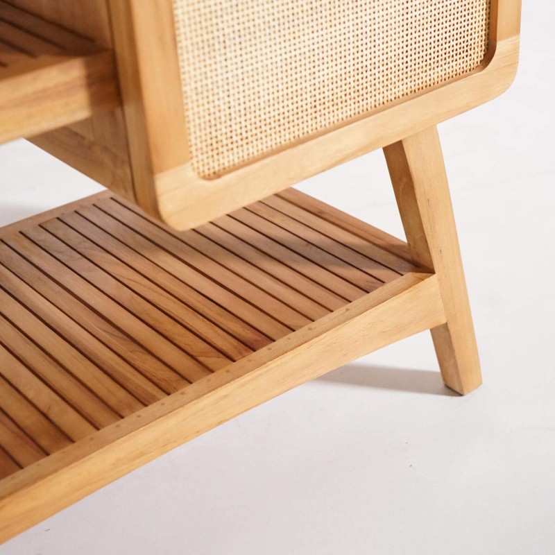 Meuble de salle de bain bois teck massif simple vasque 80 cm - Kalindi Meuble de salle de bain bois teck massif simple vasque 80 cm - Kalindi