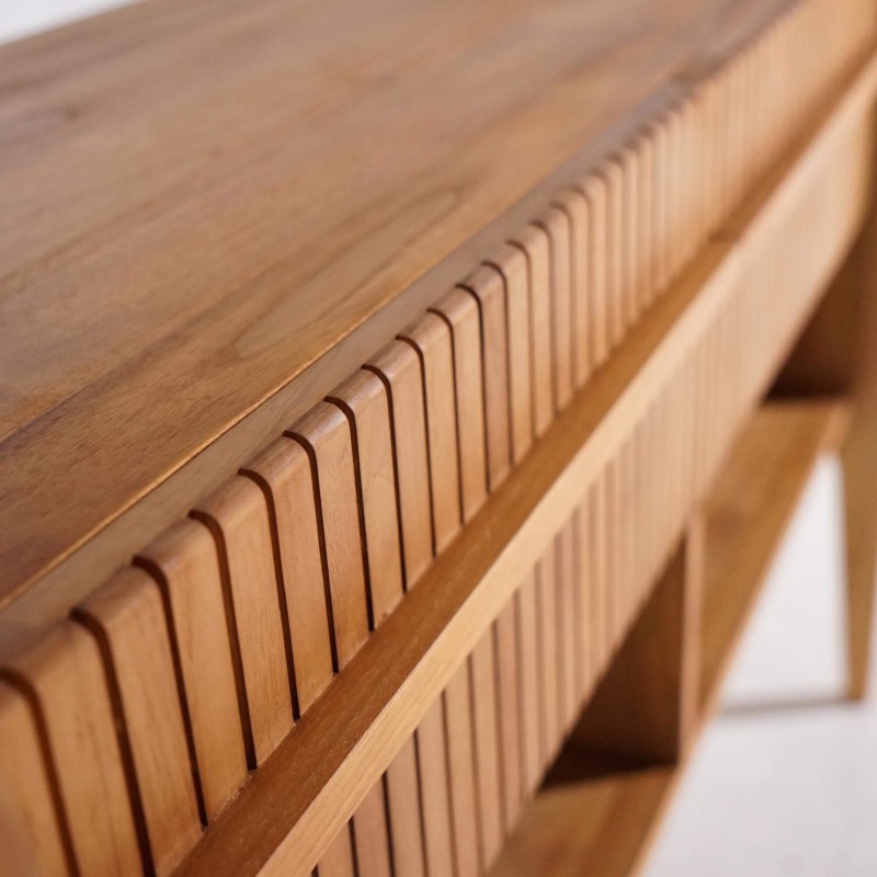 Meuble de salle de bain bois teck massif double vasque 120 cm - Devika Meuble de salle de bain bois teck massif double vasque 120 cm - Devika