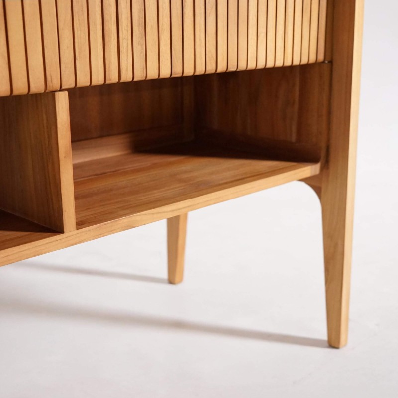 Meuble de salle de bain bois teck massif double vasque 120 cm - Devika Meuble de salle de bain bois teck massif double vasque 120 cm - Devika