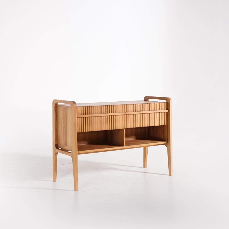 Meuble de salle de bain bois teck massif double vasque 120 cm - Devika Meuble de salle de bain bois teck massif double vasque 120 cm - Devika