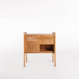 Meuble de salle de bain bois teck massif simple vasque 80 cm - Devika