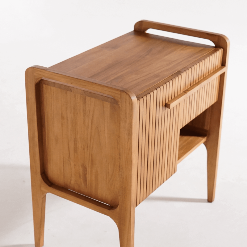 Meuble de salle de bain bois teck massif simple vasque 80 cm - Devika Meuble de salle de bain bois teck massif simple vasque 80 cm - Devika