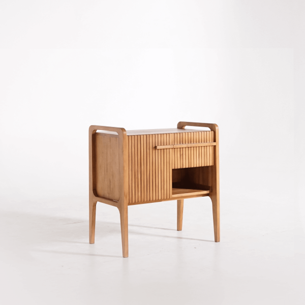 Meuble de salle de bain bois teck massif simple vasque 80 cm - Devika