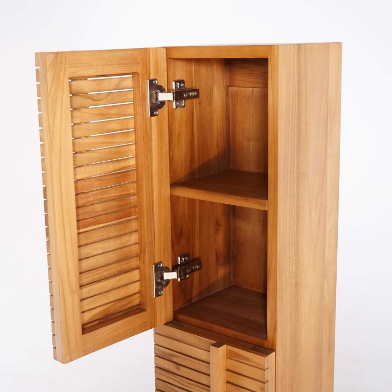 Colonne de salle de bain en bois massif de teck - Devika Colonne de salle de bain en bois massif de teck - Devika