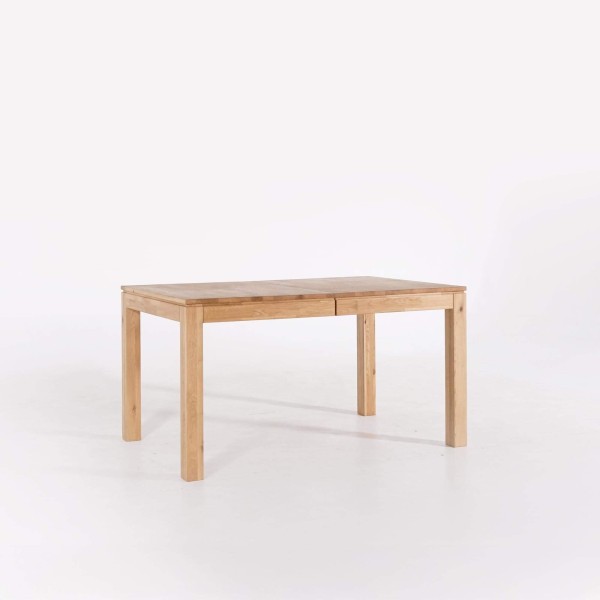 Table à manger en bois de chêne 140 x 90 cm avec allonges de 2 x 40 cm