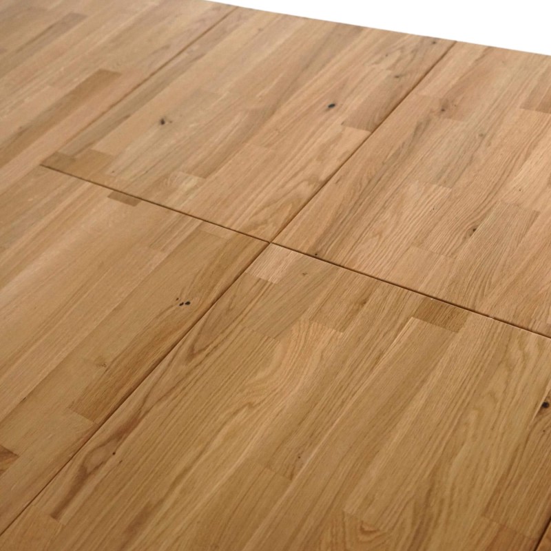 Table à manger en bois de chêne 140 x 90 cm avec allonges de 2 x 40 cm