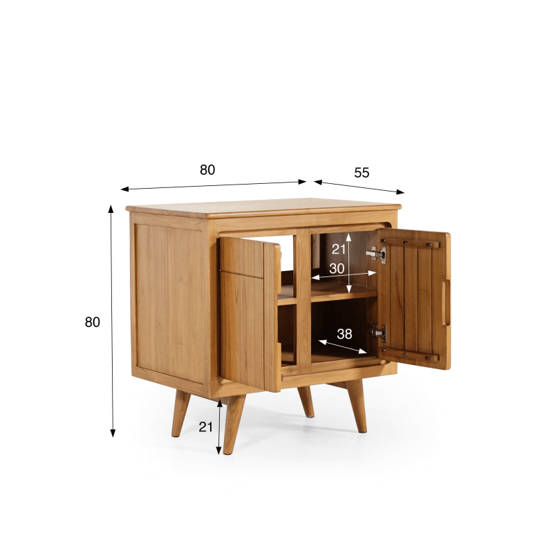 Meuble salle de bain en teck massif 80 cm - Pragati Meuble salle de bain en teck massif 80 cm - Pragati