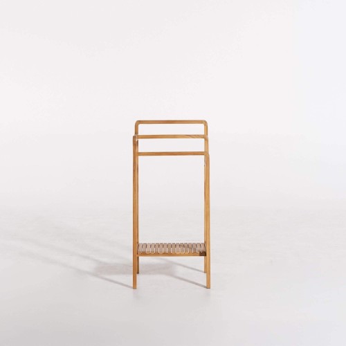 Porte serviettes de salle de bain en bois massif de teck - Devika