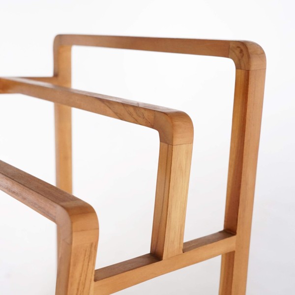 Porte serviettes de salle de bain en bois massif de teck - Devika