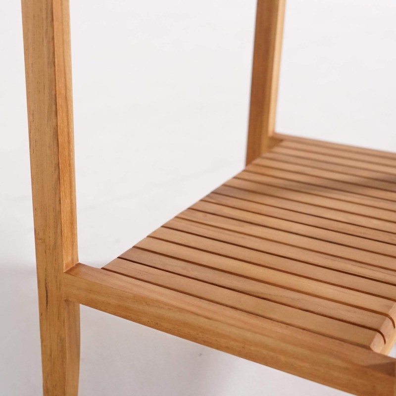 Porte serviettes de salle de bain en bois massif de teck - Devika